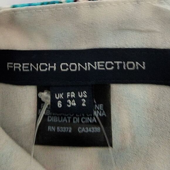 FRENCH CONNECTION ISLA RIPPLE WOMEN'S TOP SIZE 2 ADJUSTABLE STRAPS LOOSE FIT - Picture 7 of 9